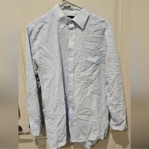 Stafford Light Blue Polka Dot Button Down Shirt